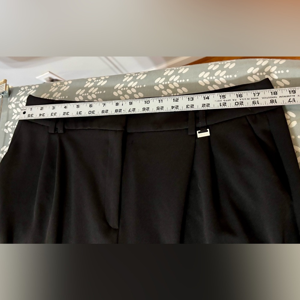 Anne Klein WOMENS Dress Pants Stretch Black  Straight Leg  SIZE 14 Gold Logo Bar - Picture 9 of 14